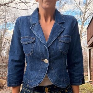 Vintage Denim Blazer Jacket
